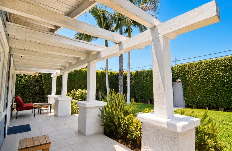 Covered patio firepit